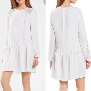 BCBGMAXAZRIA Jayn White Lace-Trim Dress XXS​​